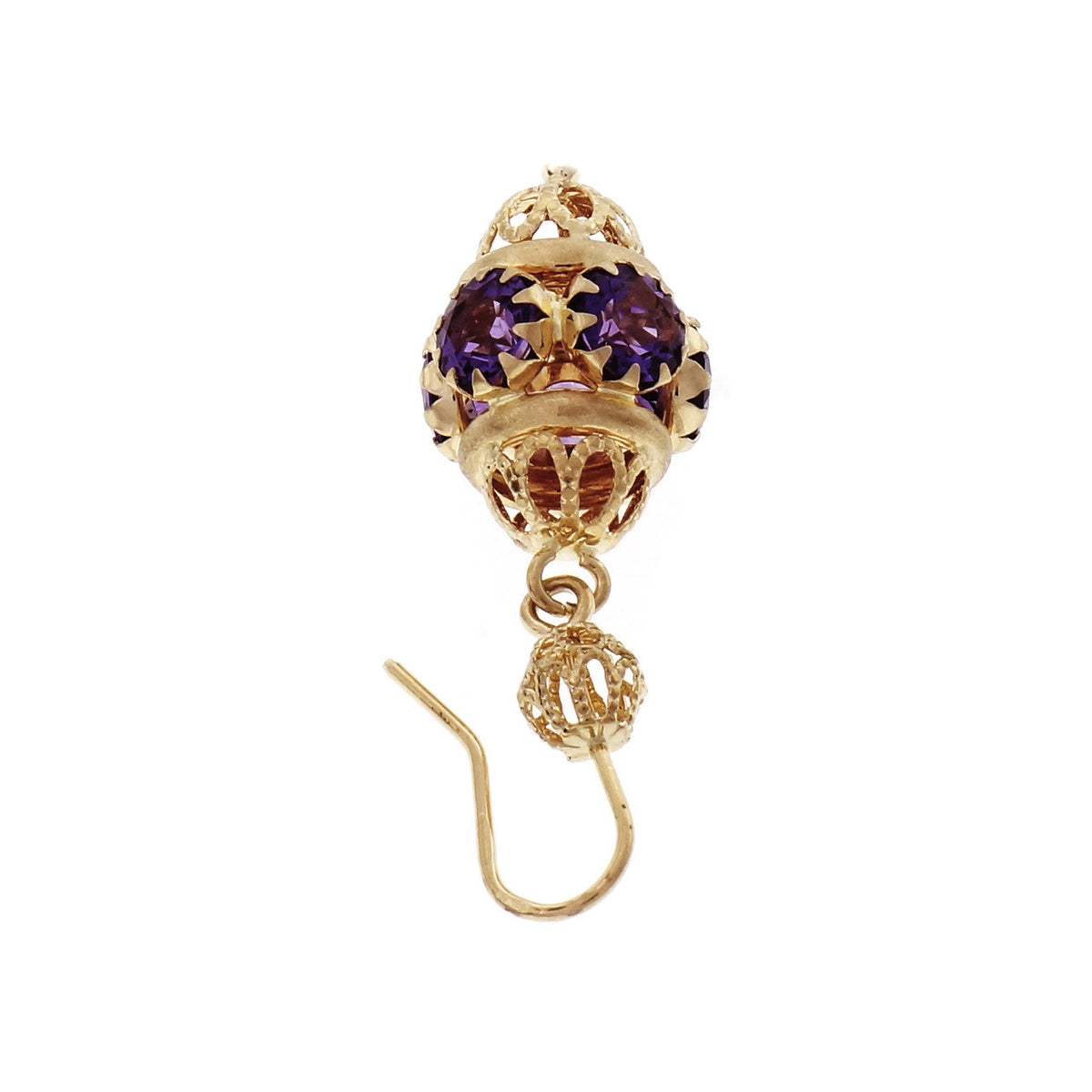 Amethyst 18k Yellow Gold Dangle Earrings – image 3