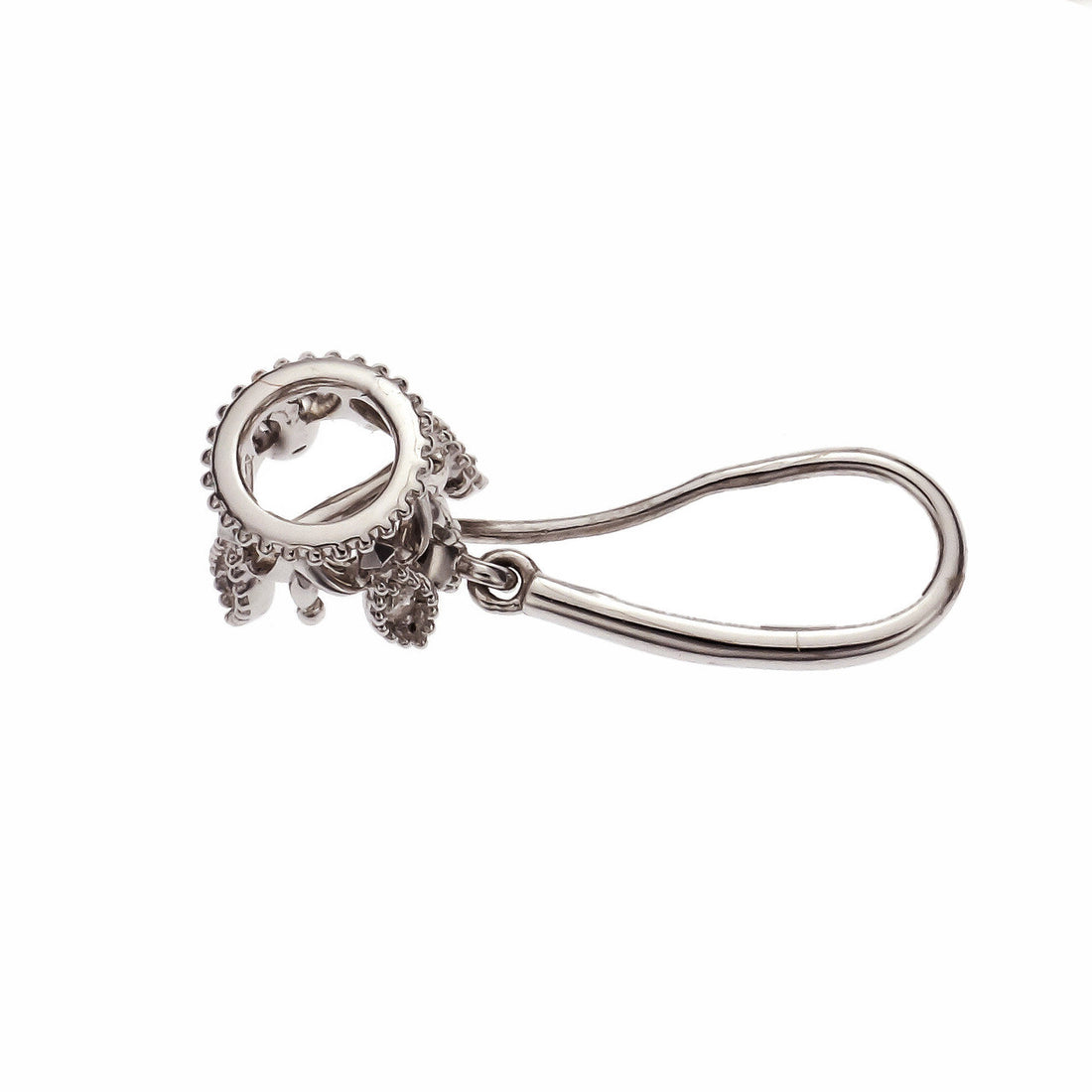 .6 Carat Diamond White Gold Crown Design Dangle Earrings – image 3
