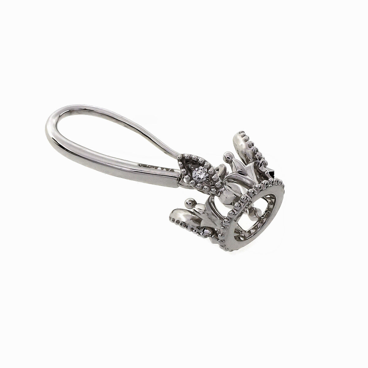 .6 Carat Diamond White Gold Crown Design Dangle Earrings – image 5