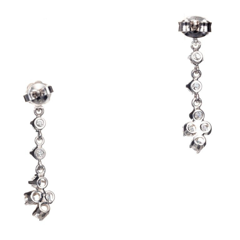 .42 Carat Diamond White Gold Dangle Drop Earrings – image 3