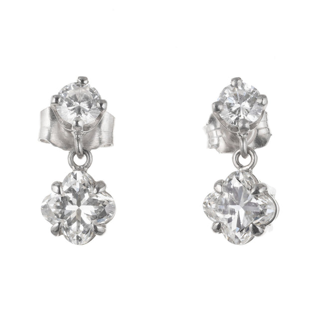 Peter Suchy 1.27 Carat Diamond Platinum Dangle Earrings