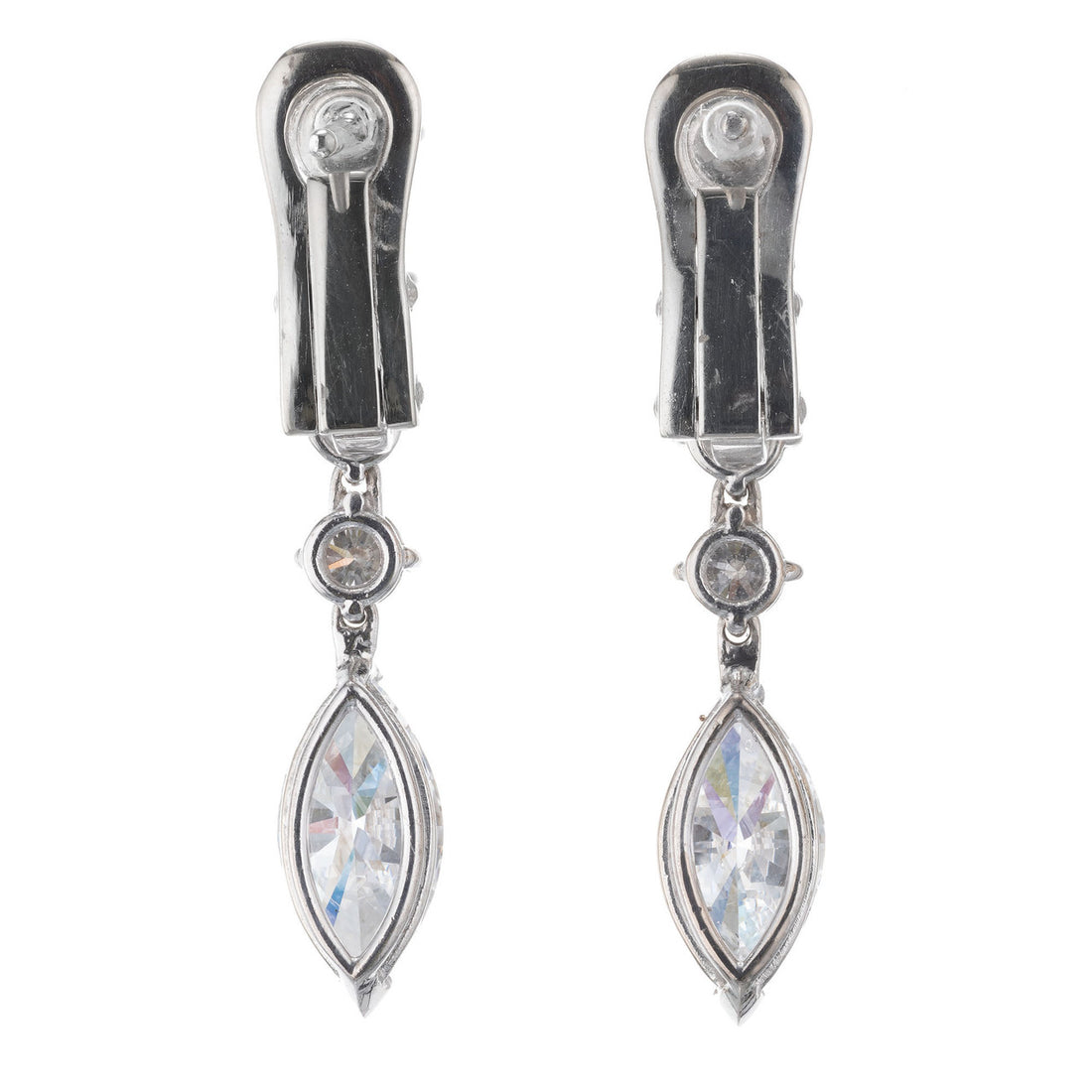 EGL Certified 2.20 Carat Diamond White Gold Dangle Earrings – image 3
