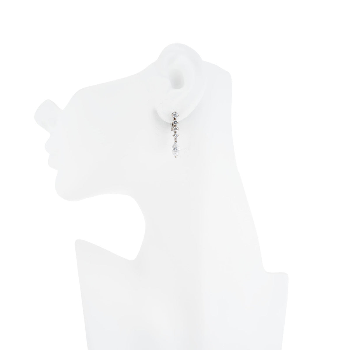 EGL Certified 2.20 Carat Diamond White Gold Dangle Earrings – image 4