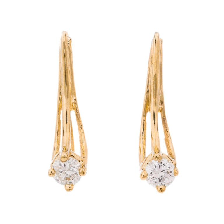 .30 Carat Diamond Yellow Gold Wire Earrings – image 3