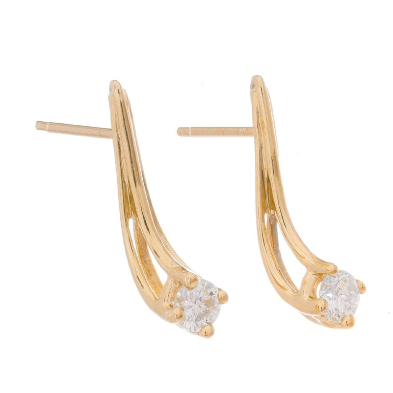 .30 Carat Diamond Yellow Gold Wire Earrings – image 4