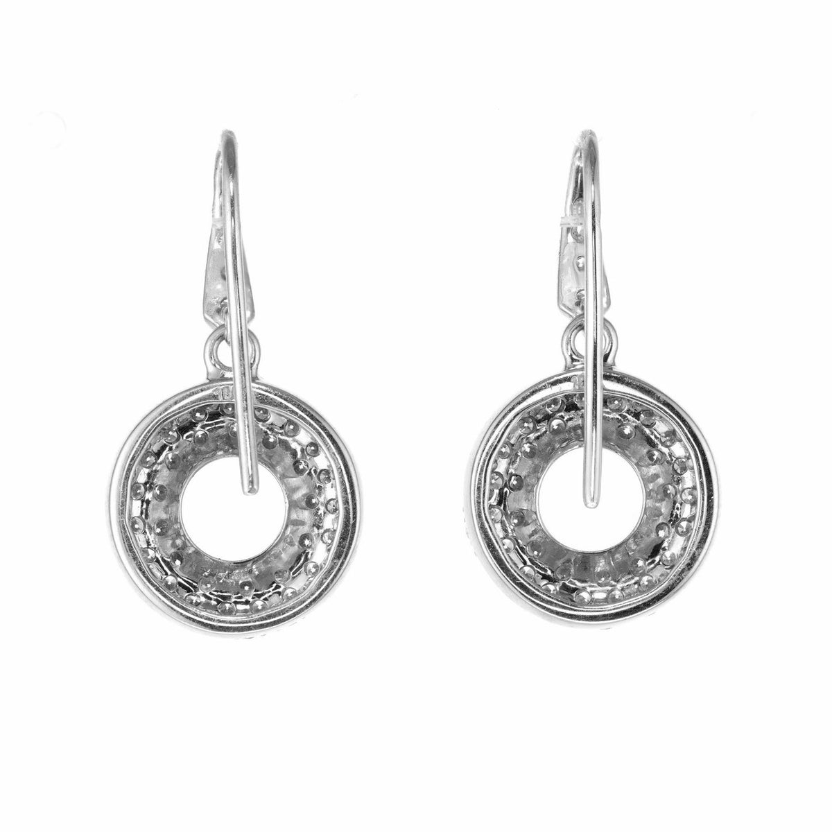 1.45 Carat Diamond White Gold Dangle Earrings – image 3