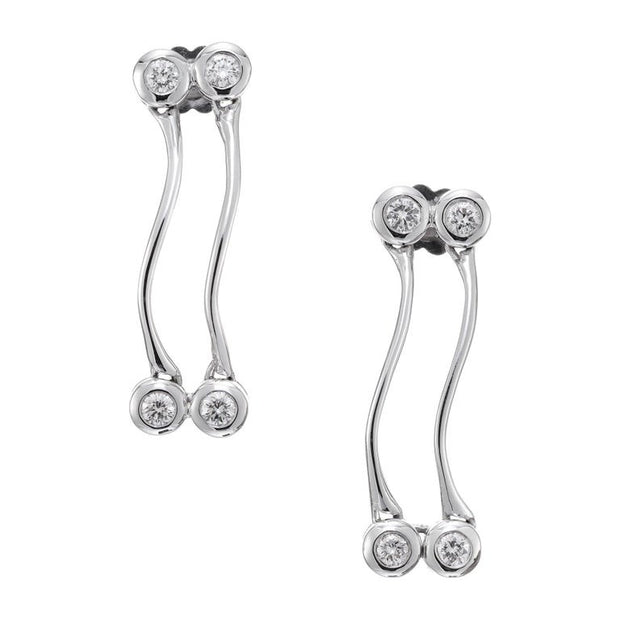 .60 Carat Diamond White Gold Swirl Dangle Earrings