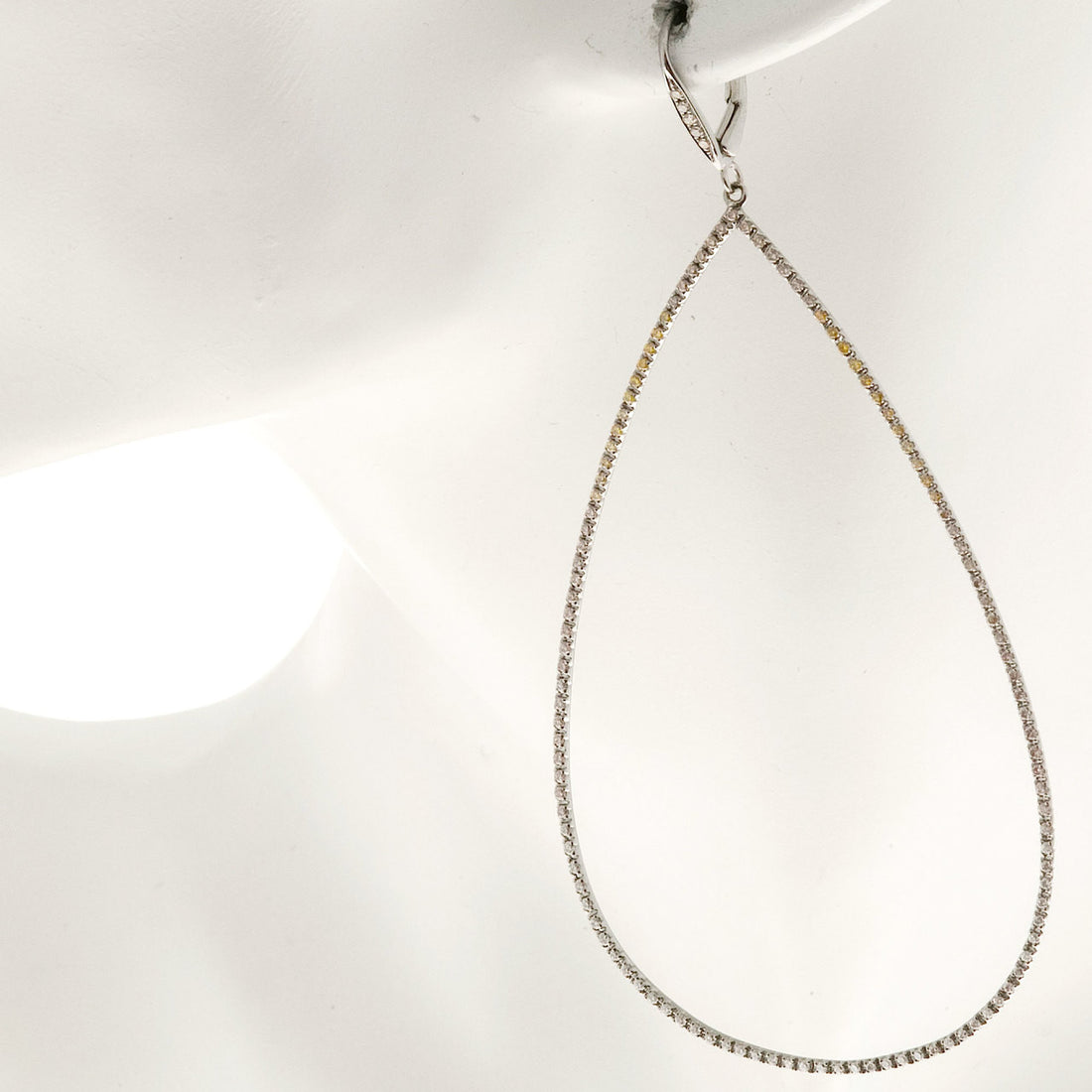 Large Natural Yellow + White Diamond 18K Gold Blackened Dangle Earrings 1.70ct – image 7