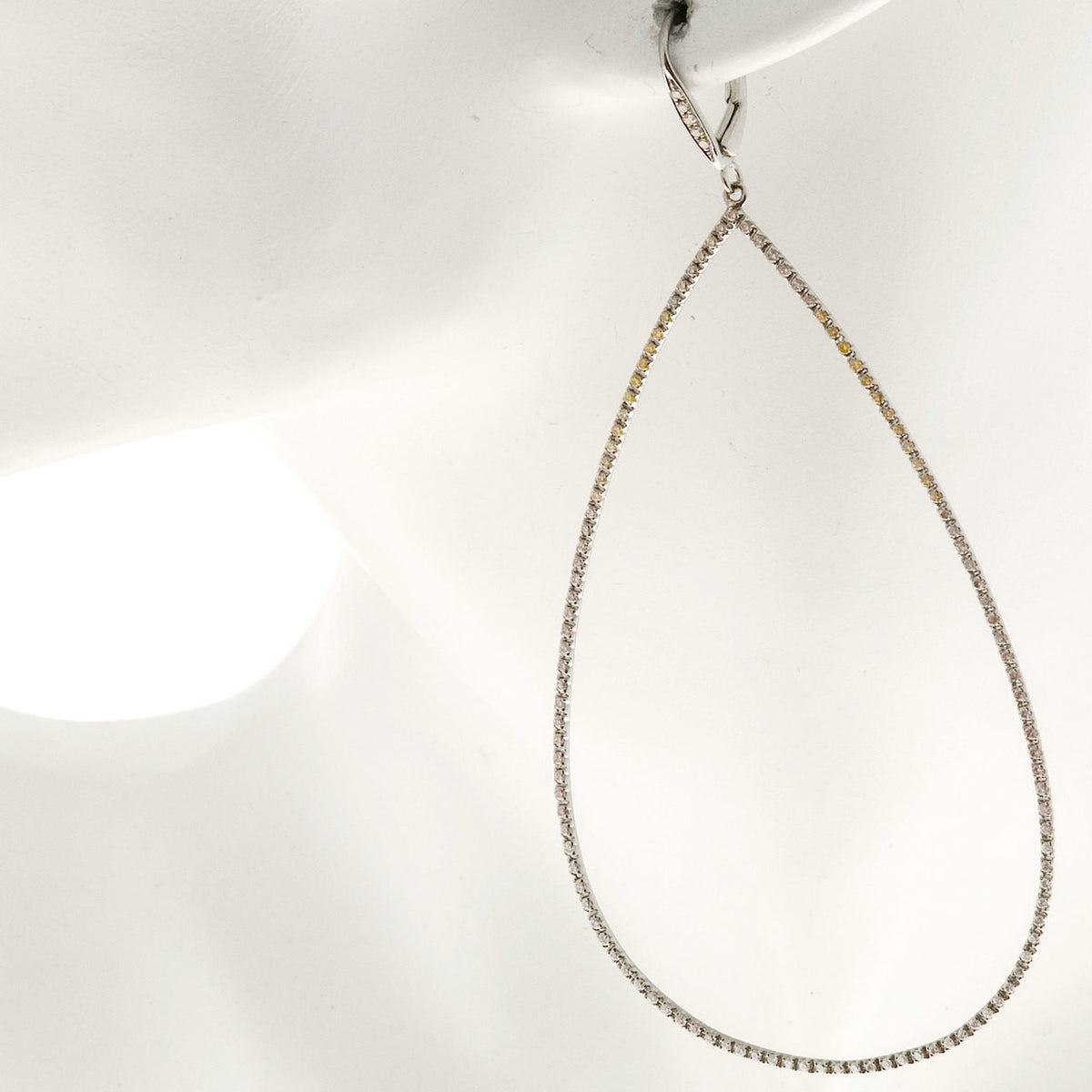 Large Natural Yellow + White Diamond 18K Gold Blackened Dangle Earrings 1.70ct – image 7