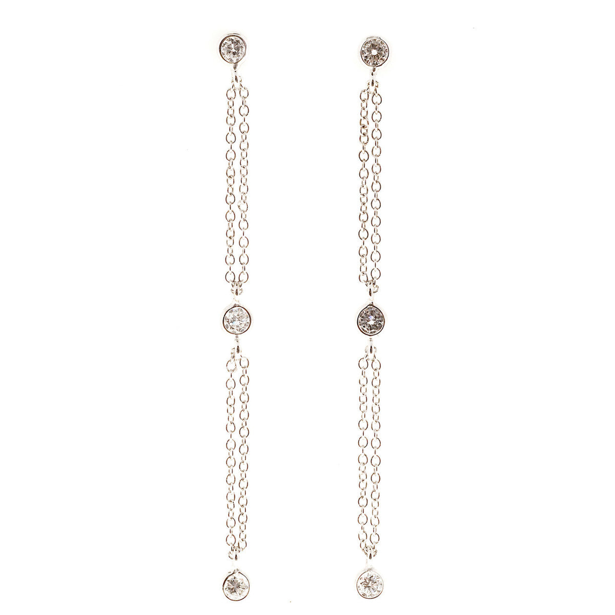 Peter Suchy Infinity Diamond Gold Dangle Drop Earrings
