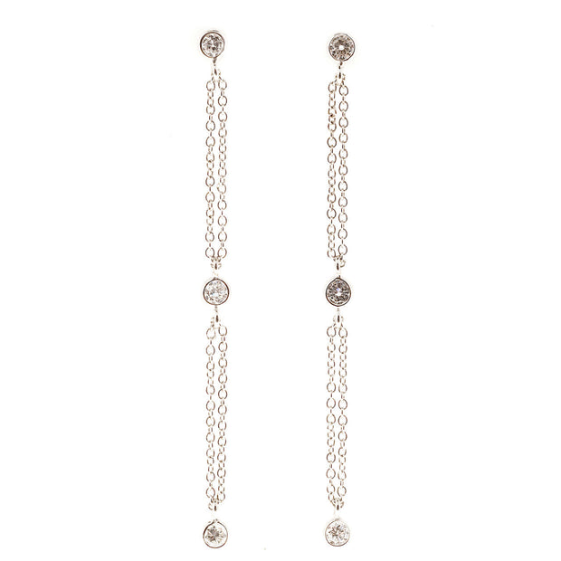 Peter Suchy Infinity Diamond Gold Dangle Drop Earrings
