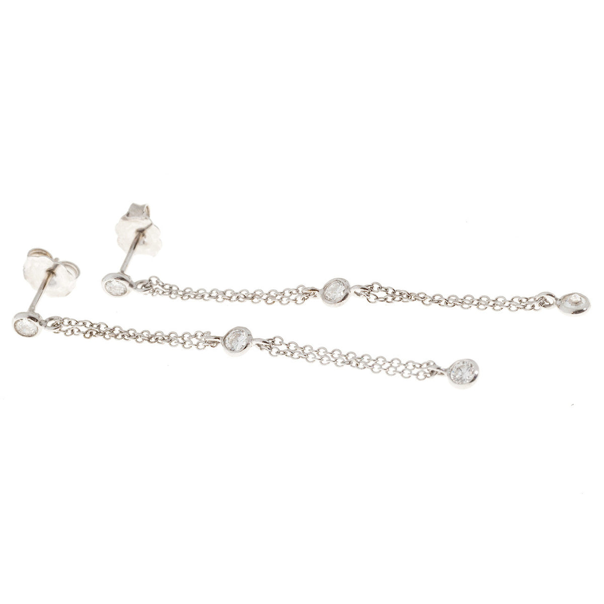 Peter Suchy Infinity Diamond Gold Dangle Drop Earrings – image 3