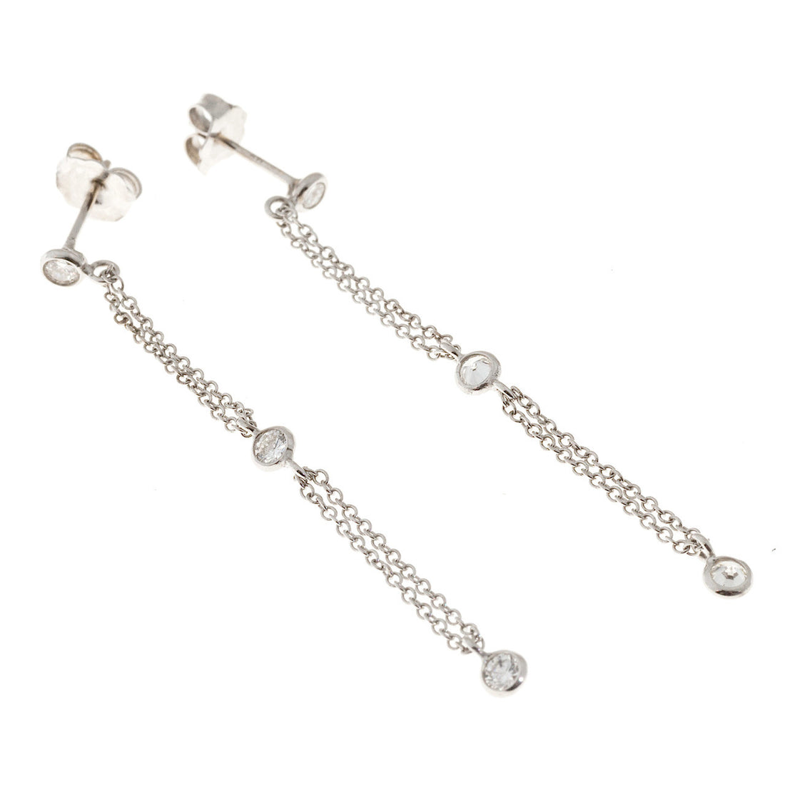 Peter Suchy Infinity Diamond Gold Dangle Drop Earrings – image 4