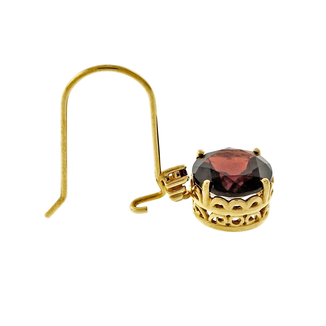 Estate 11.50c Red Garnet 14k Pink Gold Dangle Earrings – image 3