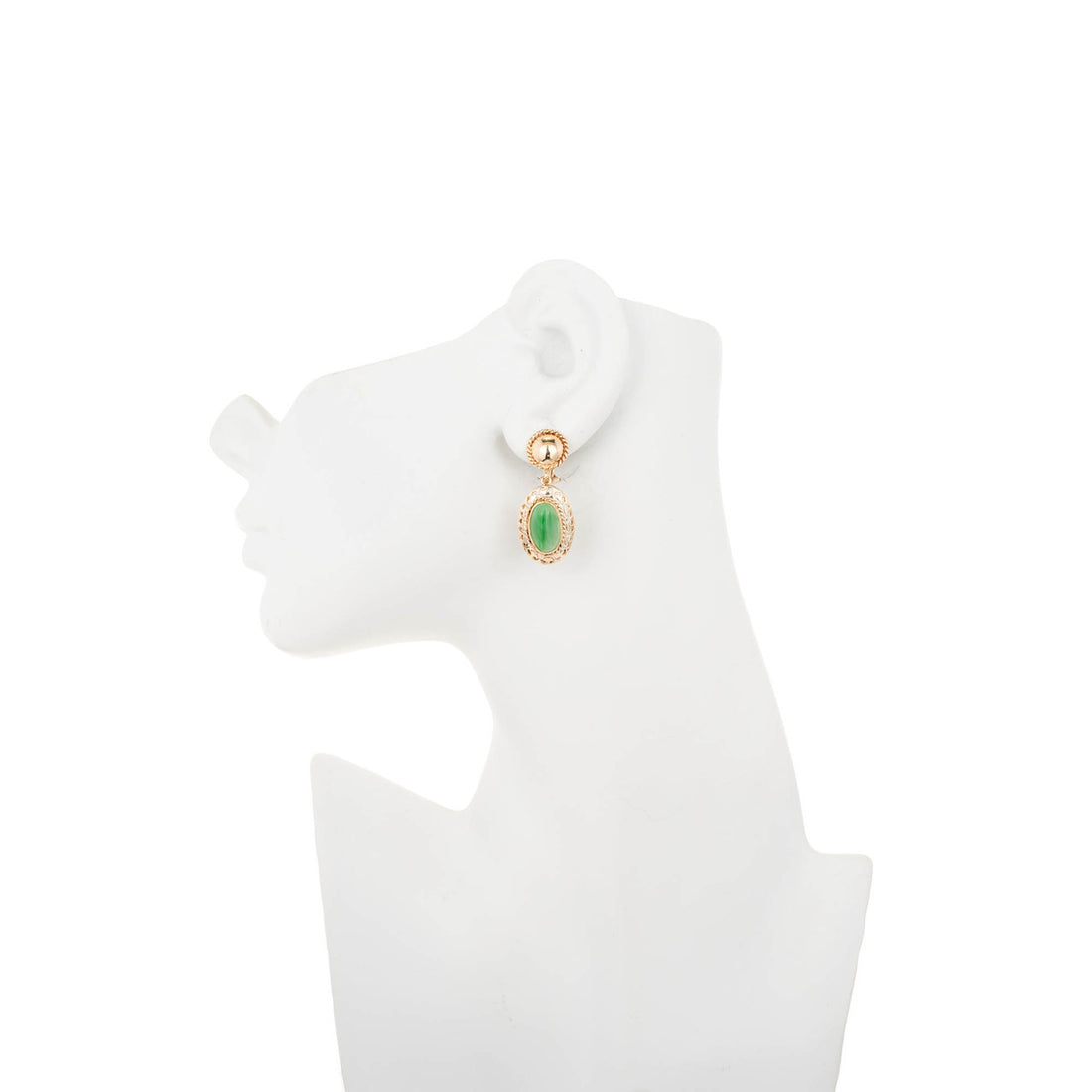 GIA Certified Art Deco Jadeite Jade Rose Gold Clip Post Dangle Earrings – image 6