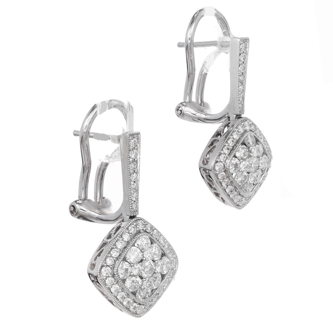 Gregg Ruth Diamond Cluster Earrings 18k White Gold – image 2