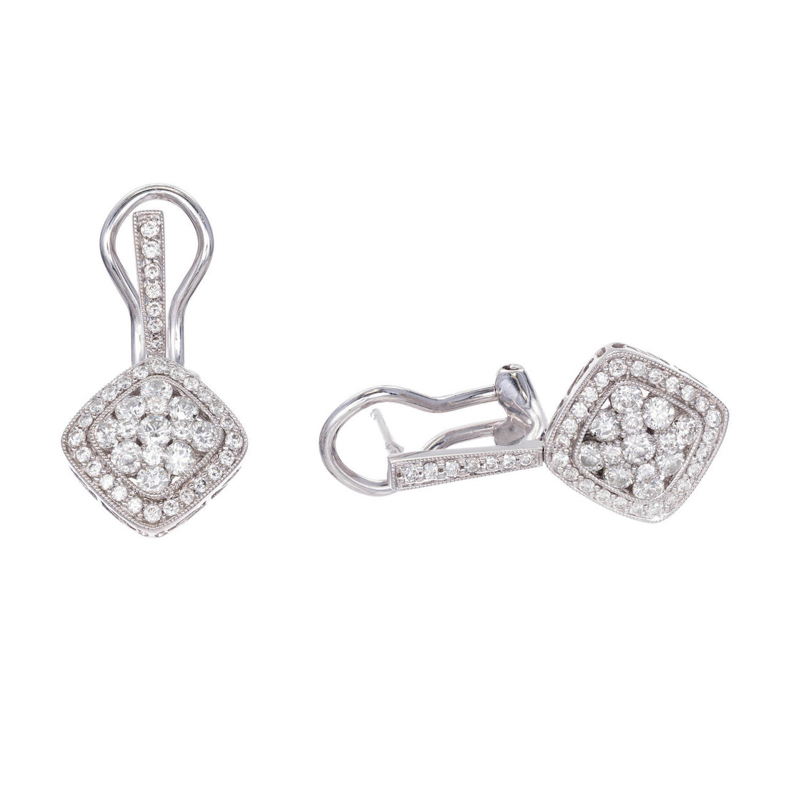 Gregg Ruth Diamond Cluster Earrings 18k White Gold – image 3