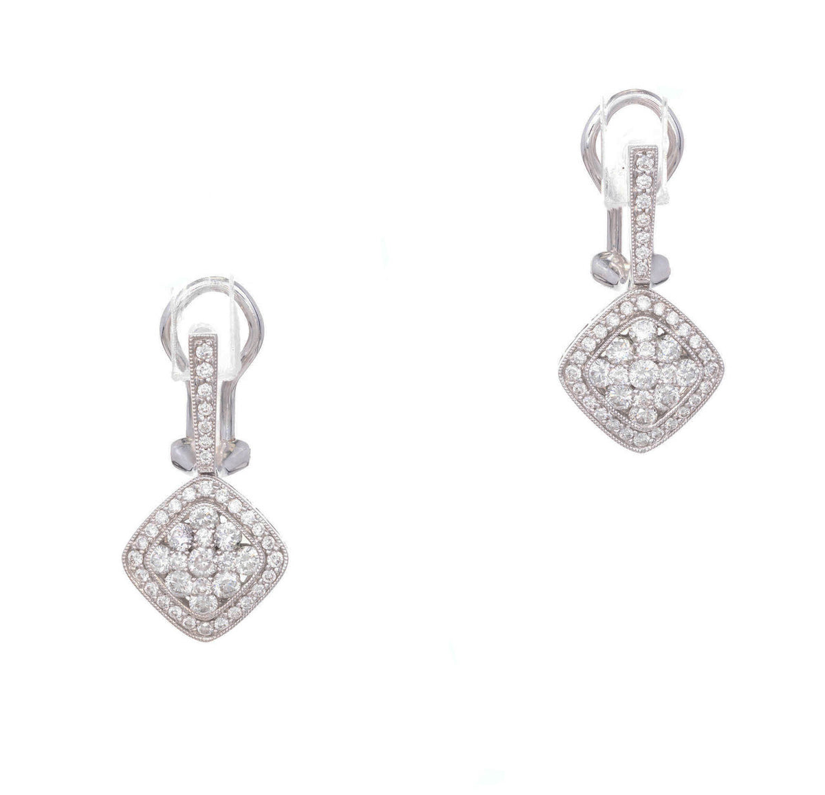 Gregg Ruth Diamond Cluster Earrings 18k White Gold