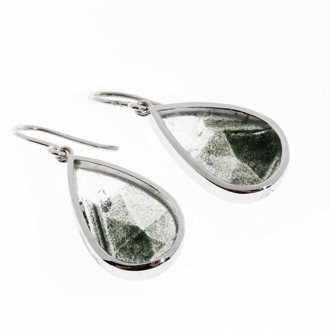 14.46ct Clear Quartz with Tourmaline 14k Gold Dangle Peter Suchy Earrings – image 4
