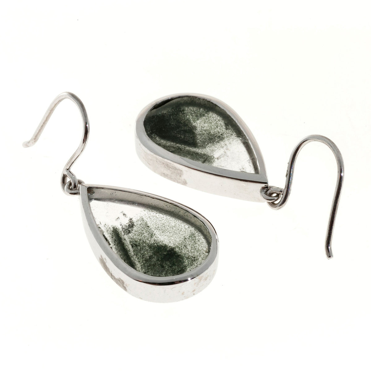 14.46ct Clear Quartz with Tourmaline 14k Gold Dangle Peter Suchy Earrings – image 5
