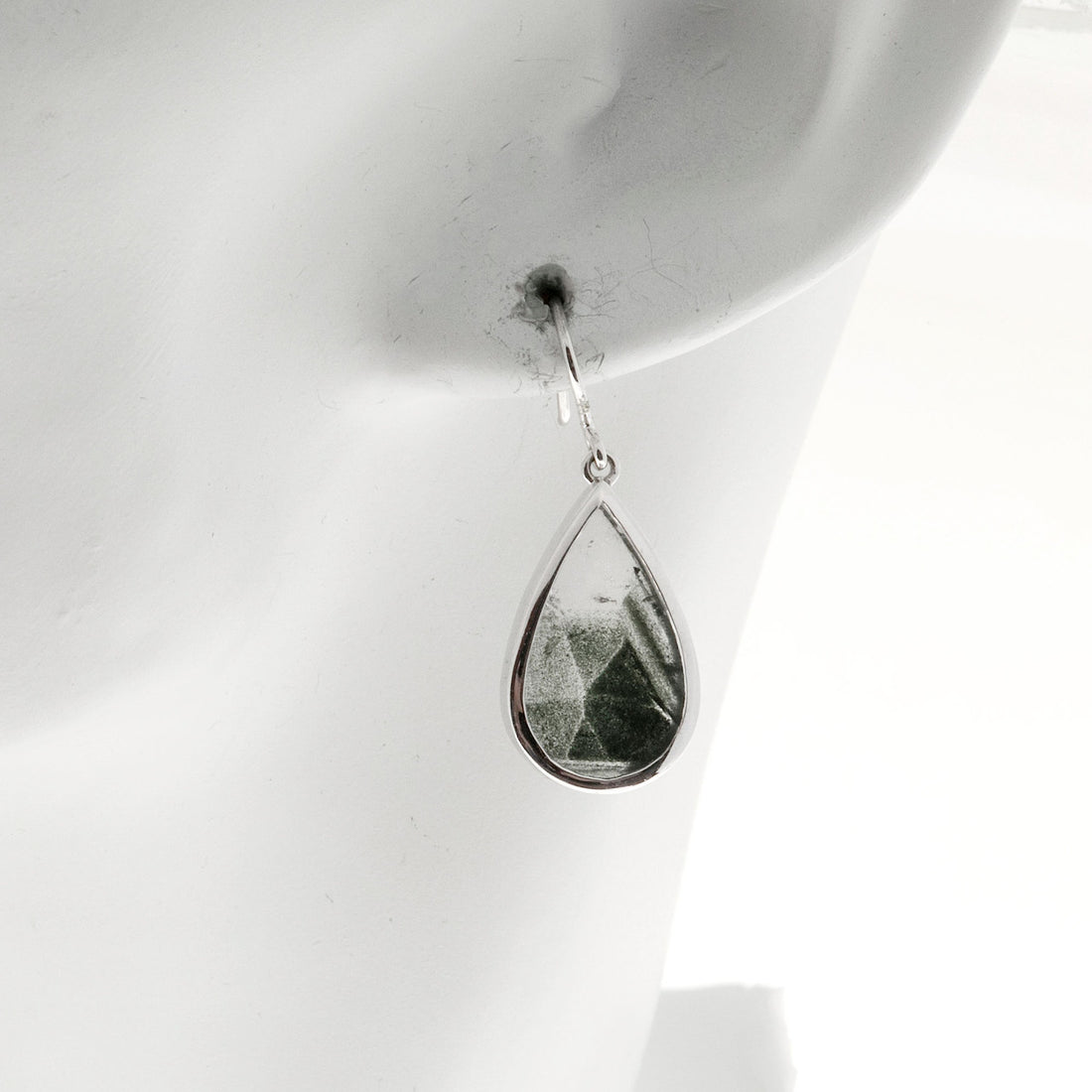 14.46ct Clear Quartz with Tourmaline 14k Gold Dangle Peter Suchy Earrings – image 6