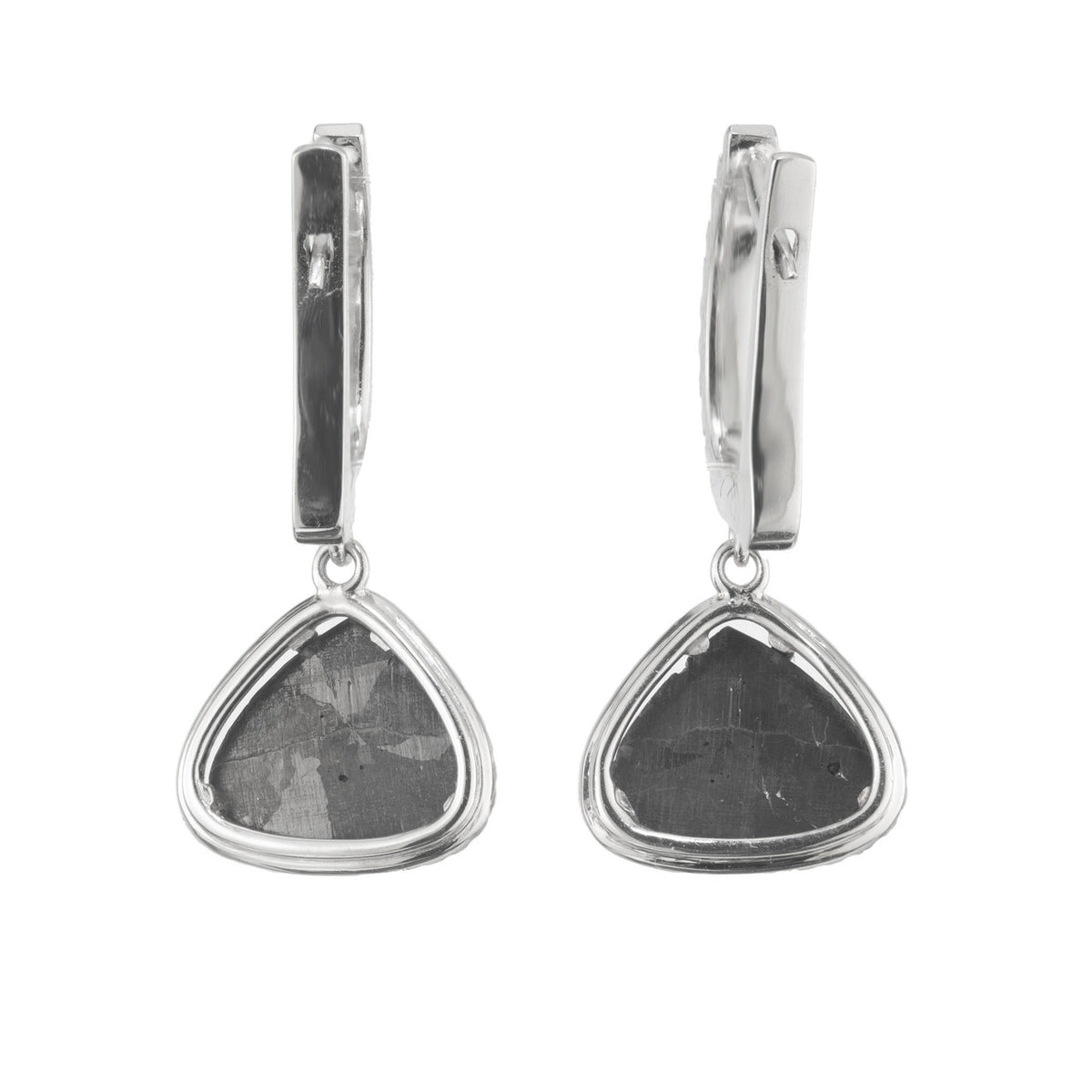 Peter Suchy 3.89 Carat Black Diamond White Gold Dangle Halo Earrings – image 4