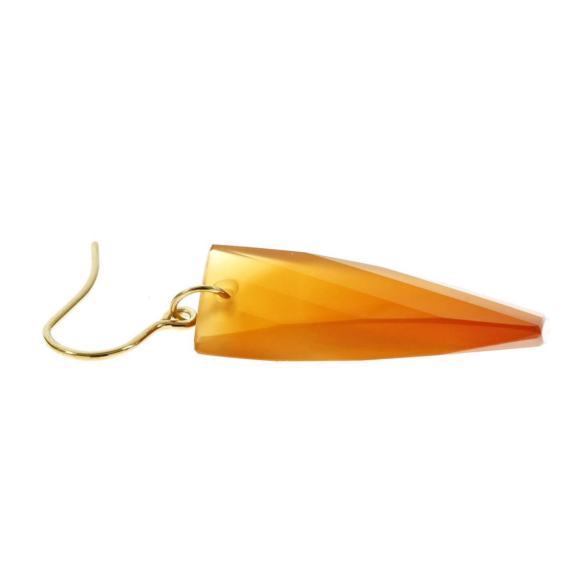 Peter Suchy Swirl Cut Carnelian Dangle Earrings 14k Yellow Gold – image 2