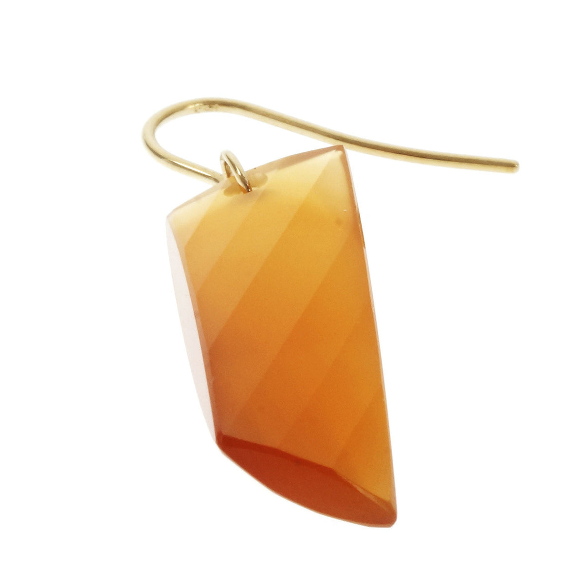 Peter Suchy Swirl Cut Carnelian Dangle Earrings 14k Yellow Gold – image 3