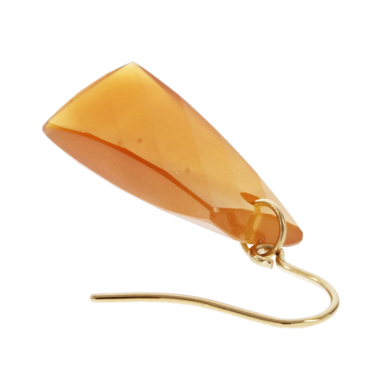Peter Suchy Swirl Cut Carnelian Dangle Earrings 14k Yellow Gold – image 4