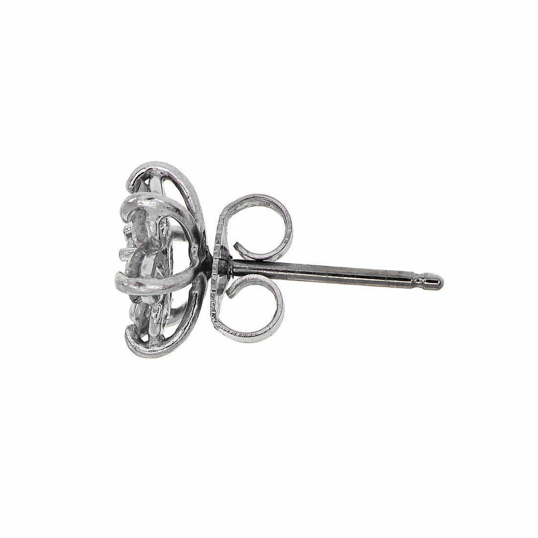 Diamond Star Shape Cluster Earrings 1.00ct 14k White Gold – image 5