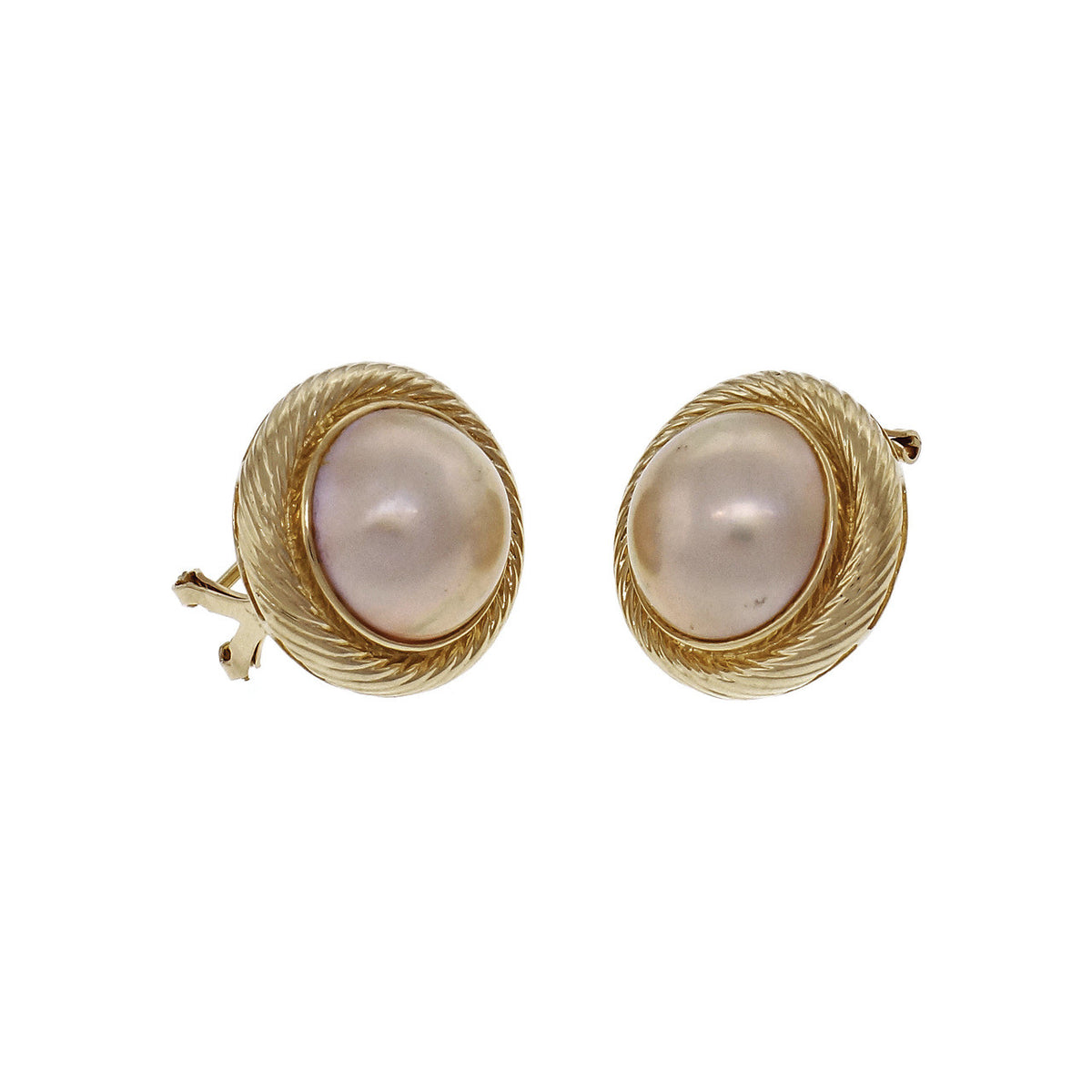 Mabé Pearl 15mm clip post earrings – image 2