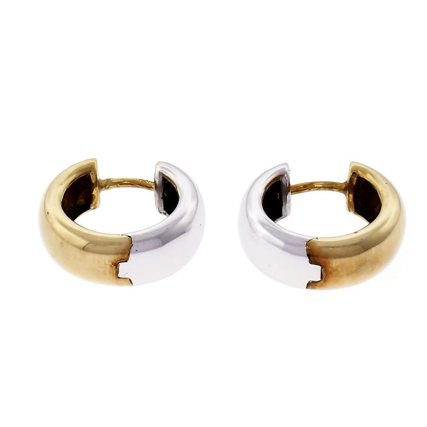 2-Tone 14k Yellow & White Gold Hoop Earrings
