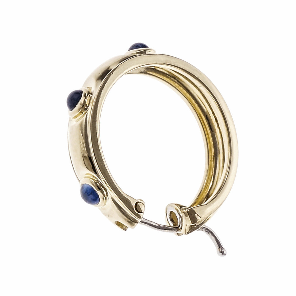 Tiffany & Co Cabochon Sapphire Hoop Earrings 18k Yellow Gold – image 2