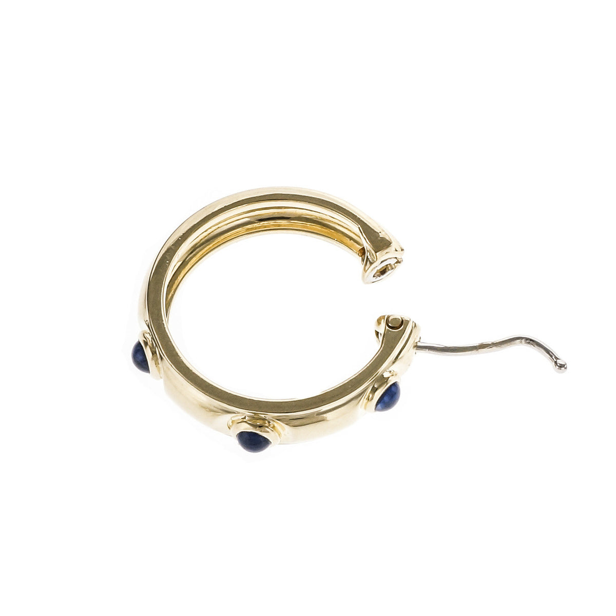Tiffany & Co Cabochon Sapphire Hoop Earrings 18k Yellow Gold – image 3