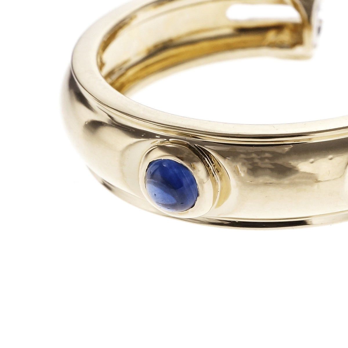 Tiffany & Co Cabochon Sapphire Hoop Earrings 18k Yellow Gold – image 4