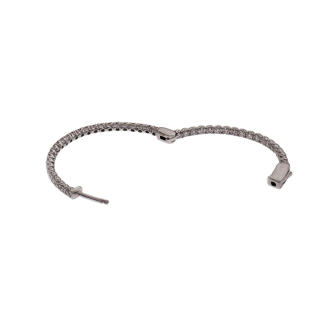 Venetti Diamond Hoop Earrings 1.32ct Inside Out 14k White Gold – image 4