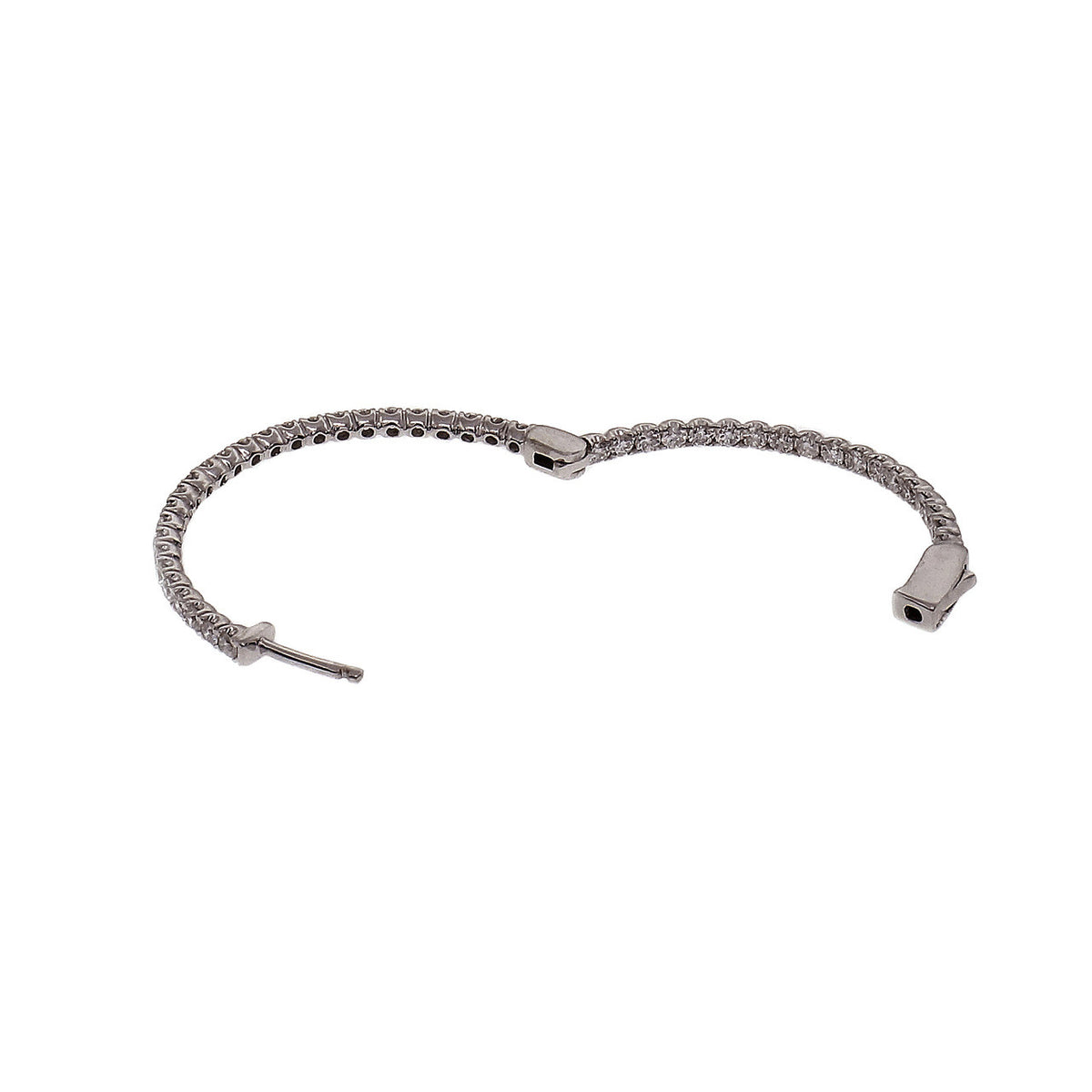 Venetti Diamond Hoop Earrings 1.32ct Inside Out 14k White Gold – image 4