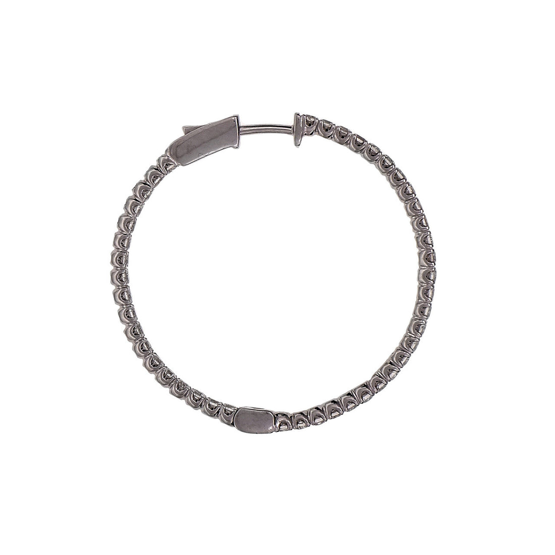 Venetti Diamond Hoop Earrings 1.32ct Inside Out 14k White Gold – image 5