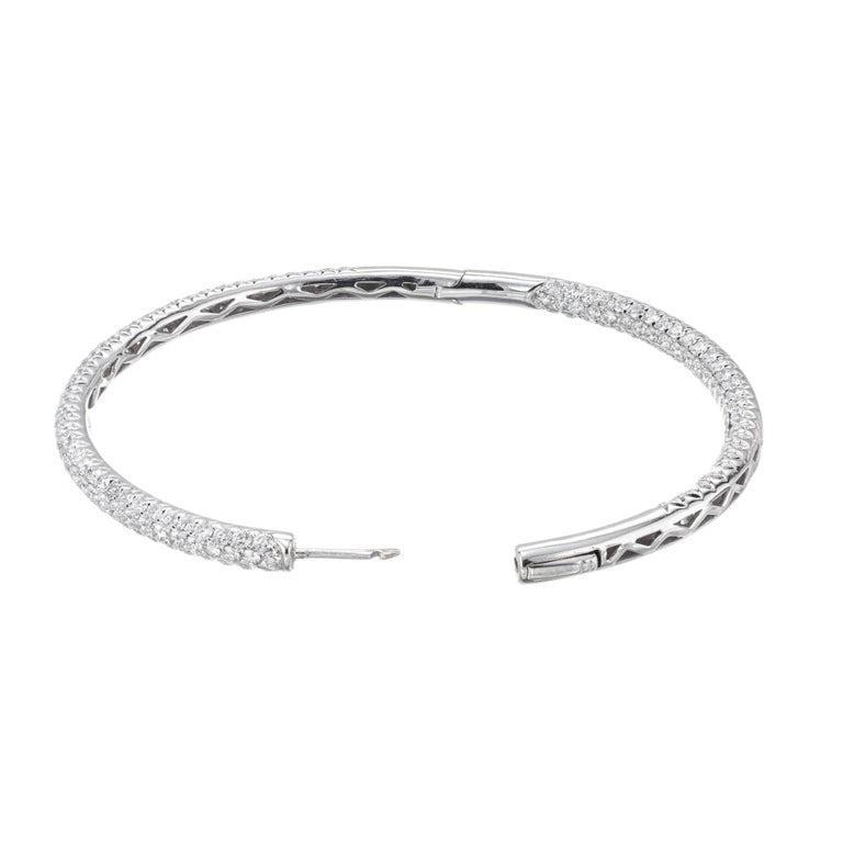 8.00 Carat Micro Pave Diamond Gold Hoop Earrings – image 4