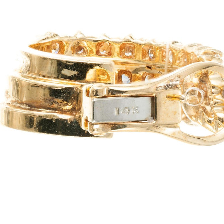 4.25 Carat Diamond Yellow Gold Hoop Earrings – image 6