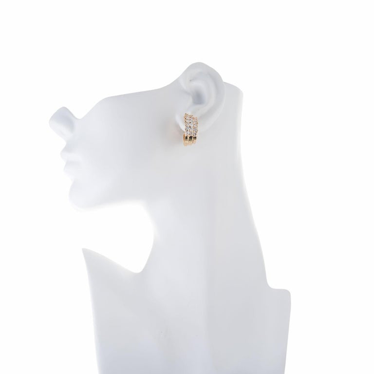 4.25 Carat Diamond Yellow Gold Hoop Earrings – image 5