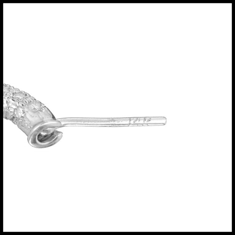 4.20 Carat Round Diamond Pave Gold Hoop Earrings – image 4