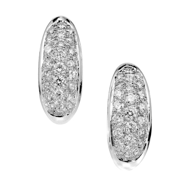 Diamond Pavé Hoop Earrings 18k White Gold 2.00ct 18k White Gold