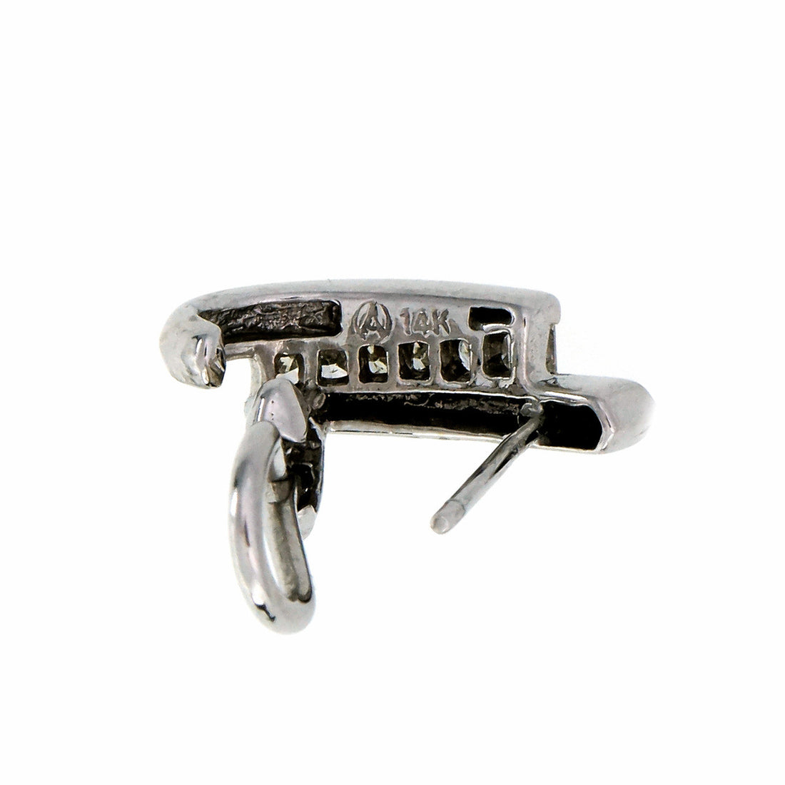 .60 Carat Diamond White Gold Channel Set Earrings – image 3