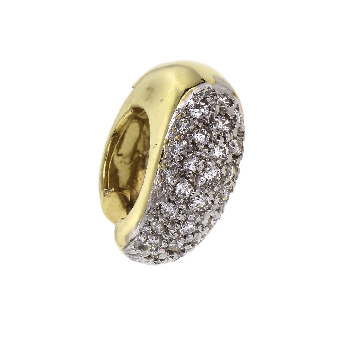 1.00 Carat Diamond Yellow White Gold Huggie Hoop Earrings – image 6