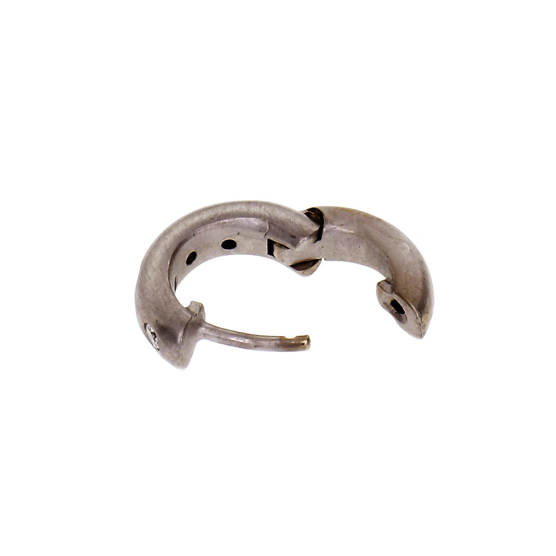 Diamond Huggie Earrings .24cts 18k White Gold – image 3