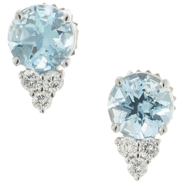 Peter Suchy 1.87 Carat Aquamarine Diamond White Gold Earrings