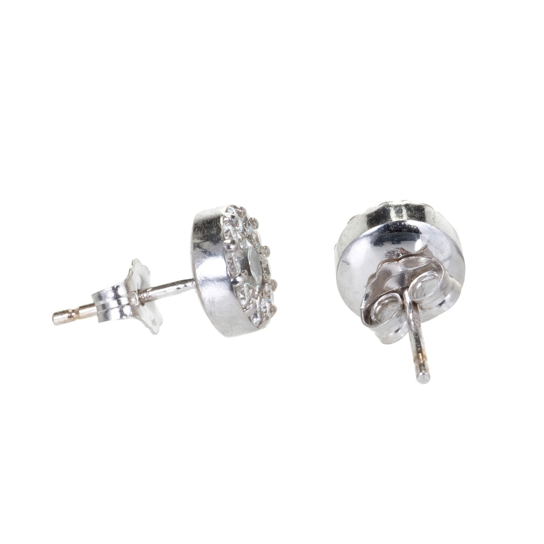 Hearts On Fine Dream Fulfillment 1.00ct 18k White Gold Diamond Halo Earrings – image 3