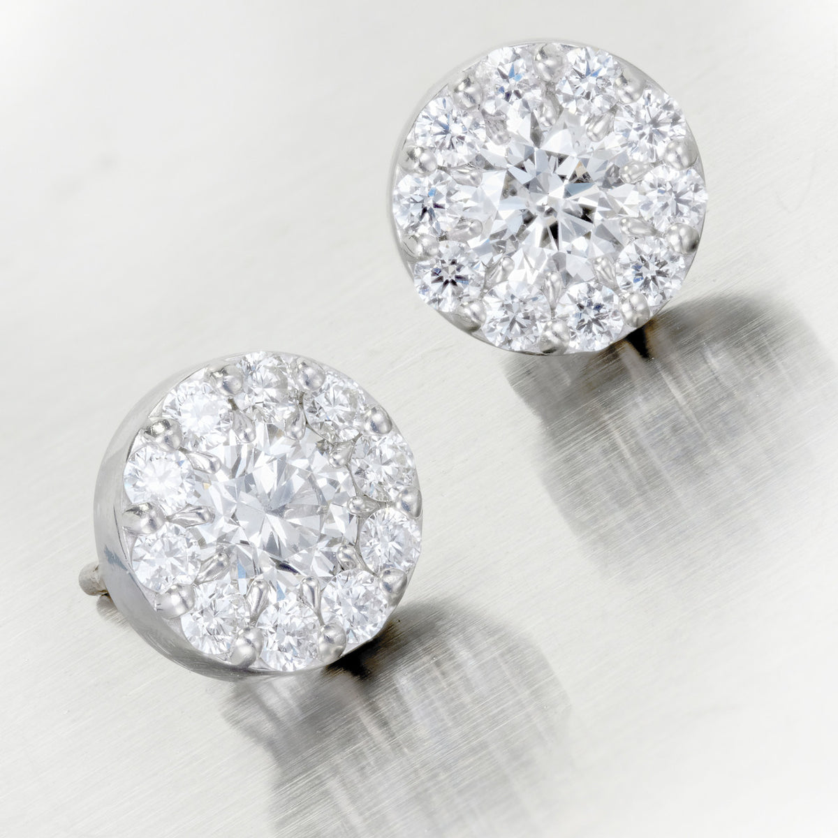Hearts On Fine Dream Fulfillment 1.00ct 18k White Gold Diamond Halo Earrings – image 5