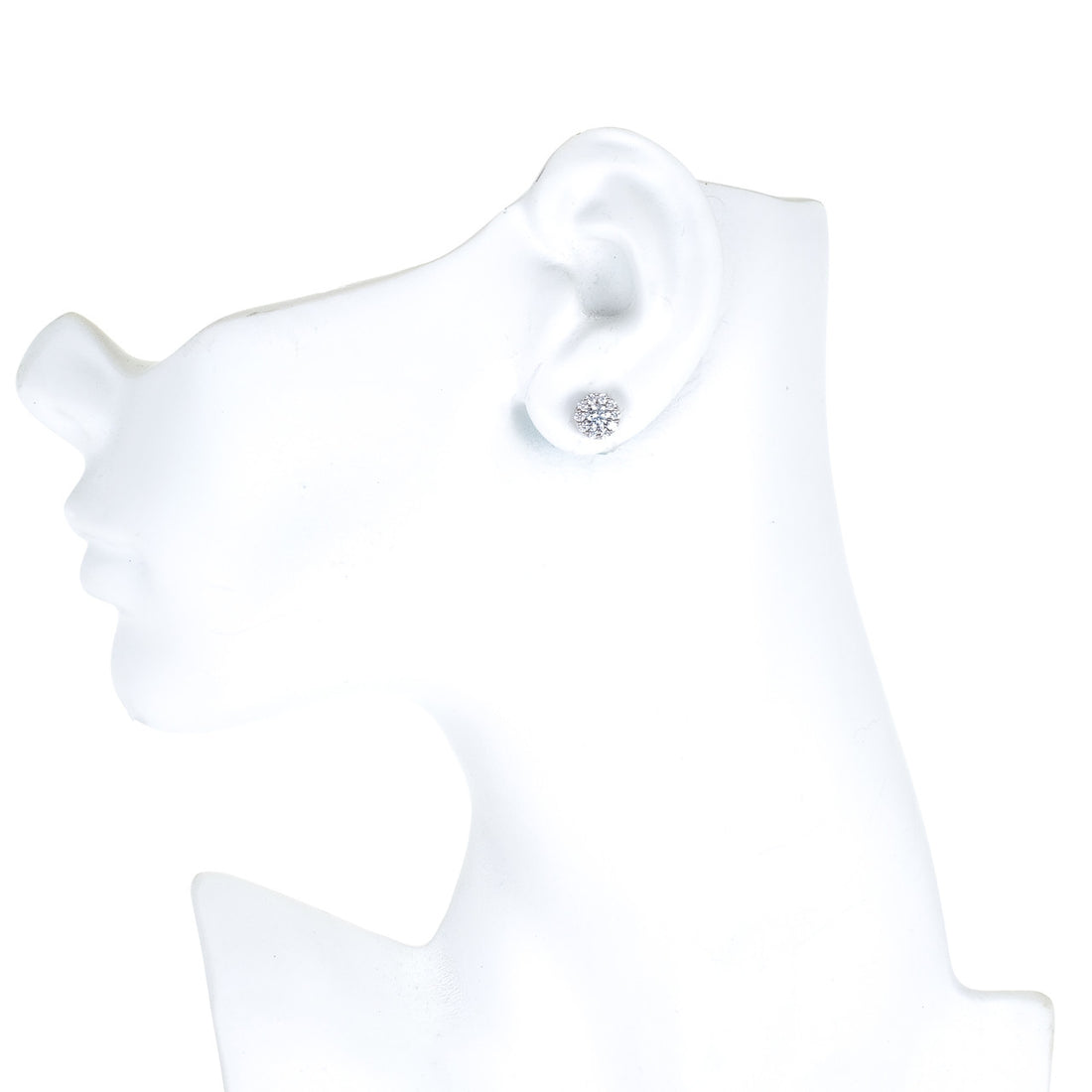 Hearts On Fine Dream Fulfillment 1.00ct 18k White Gold Diamond Halo Earrings – image 6